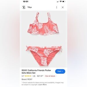 Roxy 2 piece swim suit